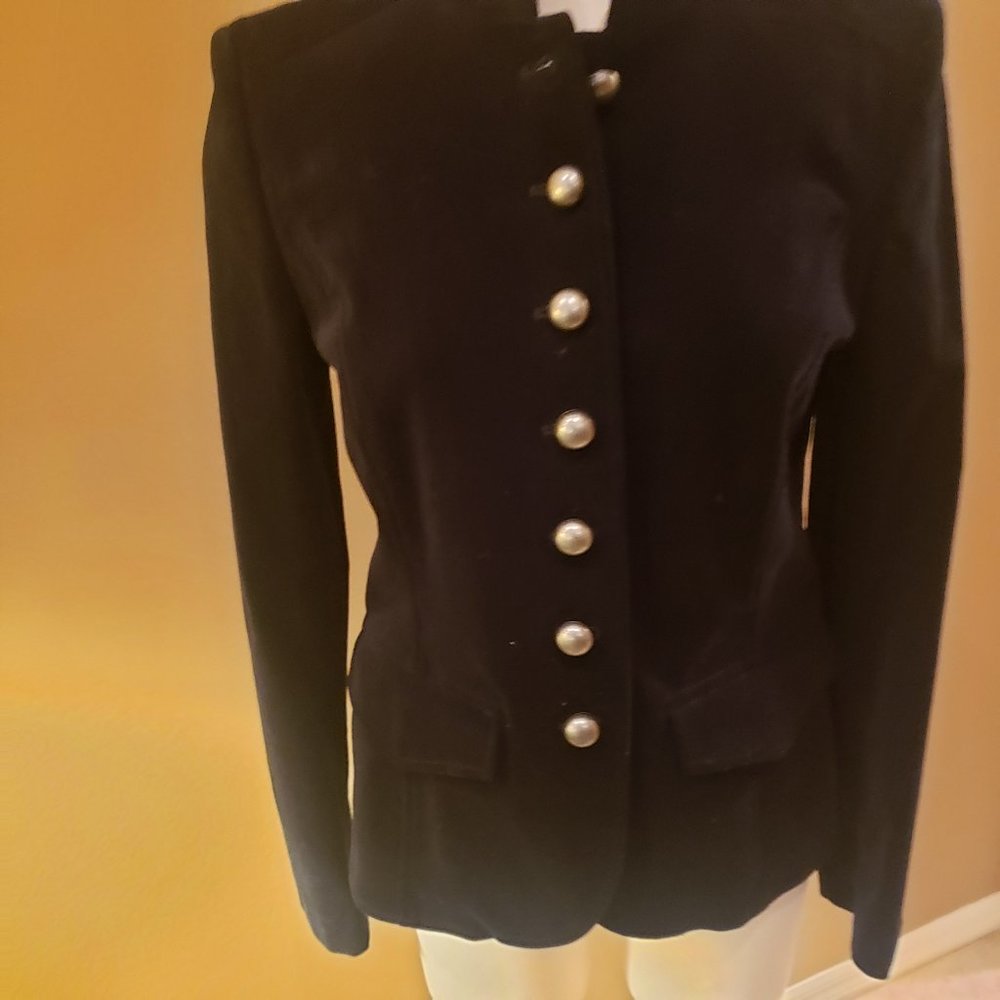 Dana Buchman Black Mandarin Collar Jacket Size 6